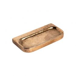 Meubelgreep PLAT 64 mm in gepolijst ruw brons Dauby