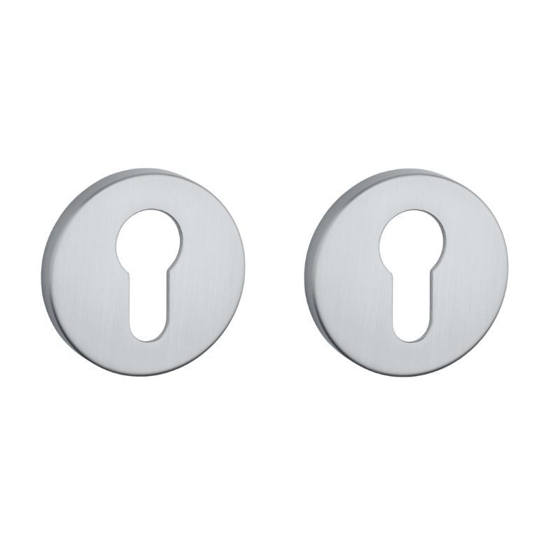 Paire de rosaces pour cylindre R 7S chrome satiné Aprile