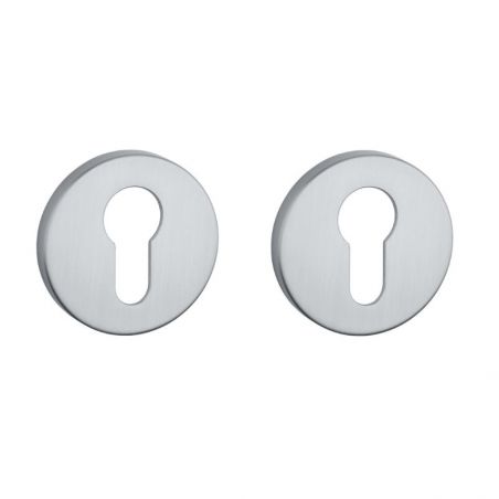 Paire de rosaces pour cylindre R 7S chrome satiné Aprile