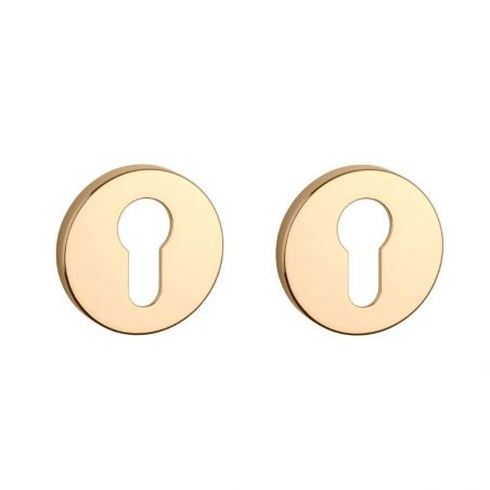 Paire de rosaces pour cylindre R 7S or poli Aprile