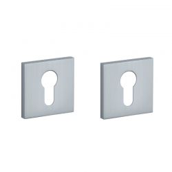 Paire de rosaces pour cylindre Q 7S chrome satiné Aprile
