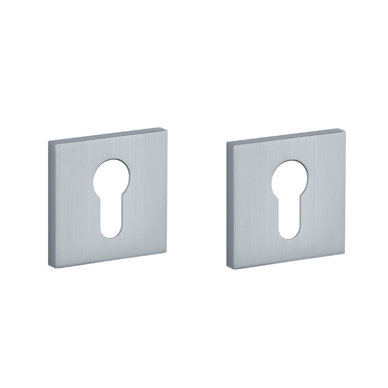 Paire de rosaces pour cylindre Q 7S chrome satiné Aprile