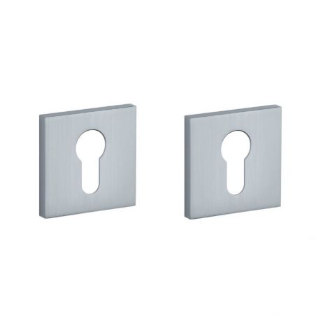 Paire de rosaces pour cylindre Q 7S chrome satiné Aprile