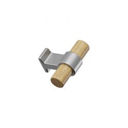 Bouton de meuble BOND WOOD Chêne verni/Finition inox Furnipart