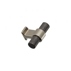 Meubelknop BOND WOOD donkerbruin / geborsteld messing Furnipart