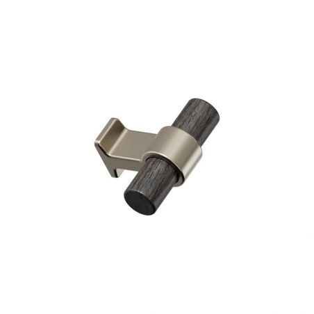Meubelknop BOND WOOD donkerbruin / geborsteld messing Furnipart