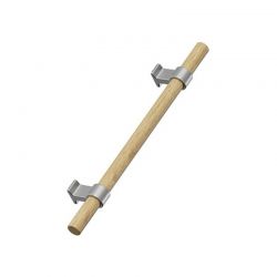 Poignée de meuble BOND WOOD Chêne verni/Finition inox Furnipart