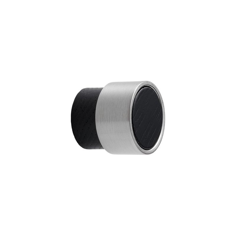Meubelknop RADIO MINI zwart gebeitst / RVS-look Furnipart