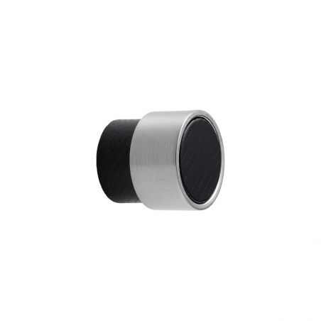 Meubelknop RADIO MINI zwart gebeitst / RVS-look Furnipart