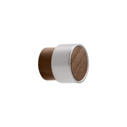 Bouton de meuble RADIO MINI Noyer verni/finition inox Furnipart