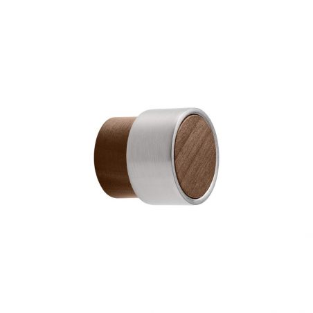 Meubelknop RADIO MINI gelakt walnoot / rVS-look Furnipart