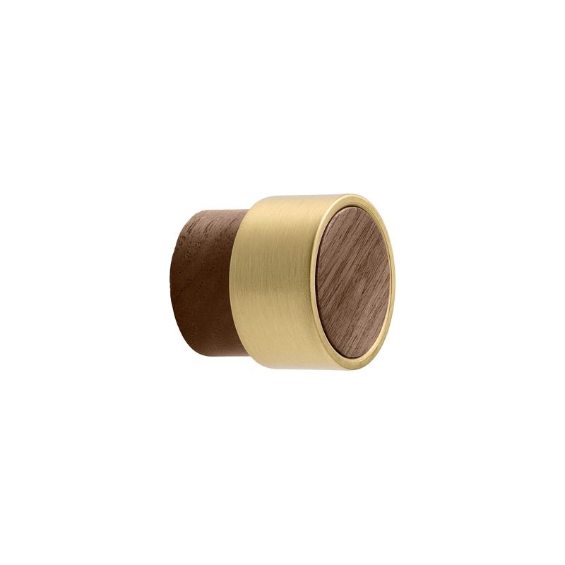 Bouton de meuble RADIO MINI noyer / zink Laquée/Or brossé Furnipart