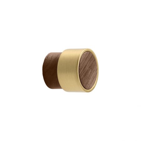 Bouton de meuble RADIO MINI noyer / zink Laquée/Or brossé Furnipart