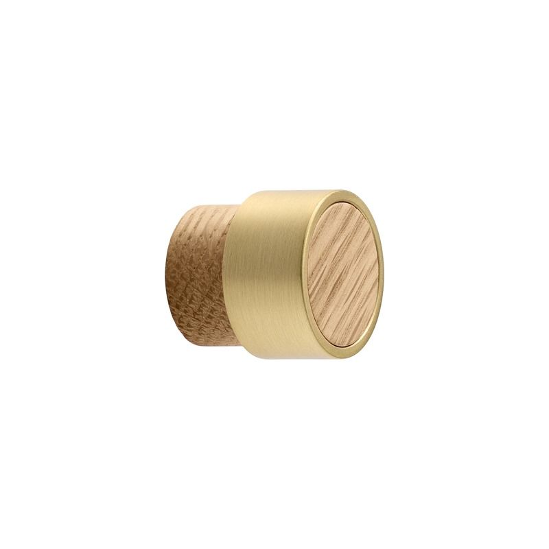 Bouton de meuble RADIO MINI chêne / zink Laquée/Or brossé Furnipart
