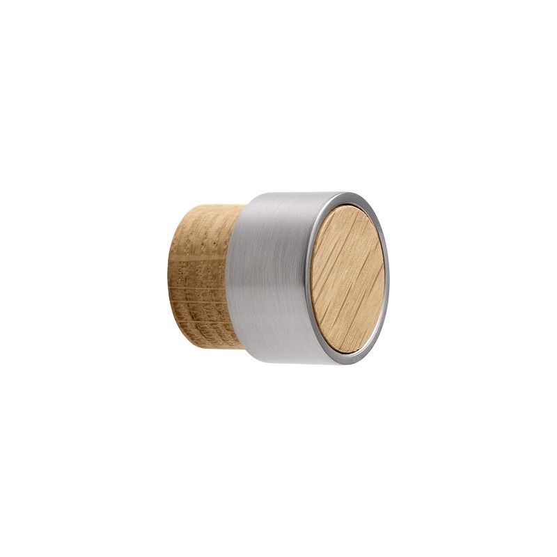 Meubelknop RADIO MINI gelakt eiken / RVS-look Furnipart