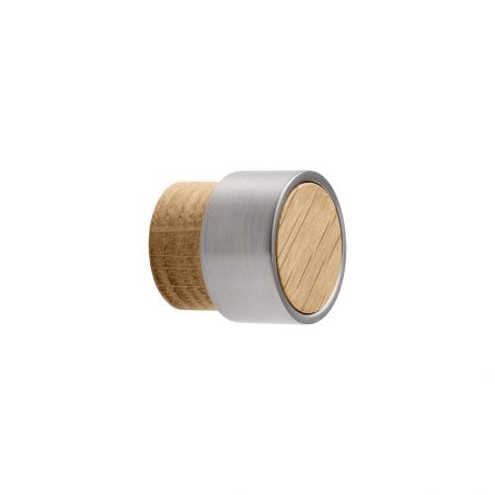 Bouton de meuble RADIO MINI Chêne verni/Finition inox Furnipart