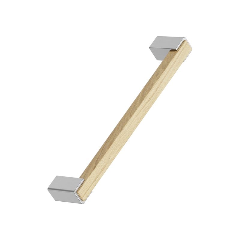 Poignée de meuble SEGMENT Chêne verni/Finition inox Furnipart