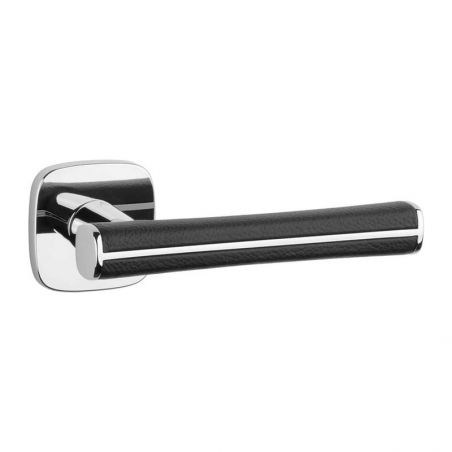 Poignée de porte Davidia chrome poli et noir mat