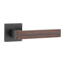 Poignée de porte Imperata noir mat et brun