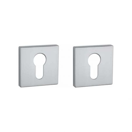 Paire de rosaces pour cylindre Q 7S chrome satiné Aprile