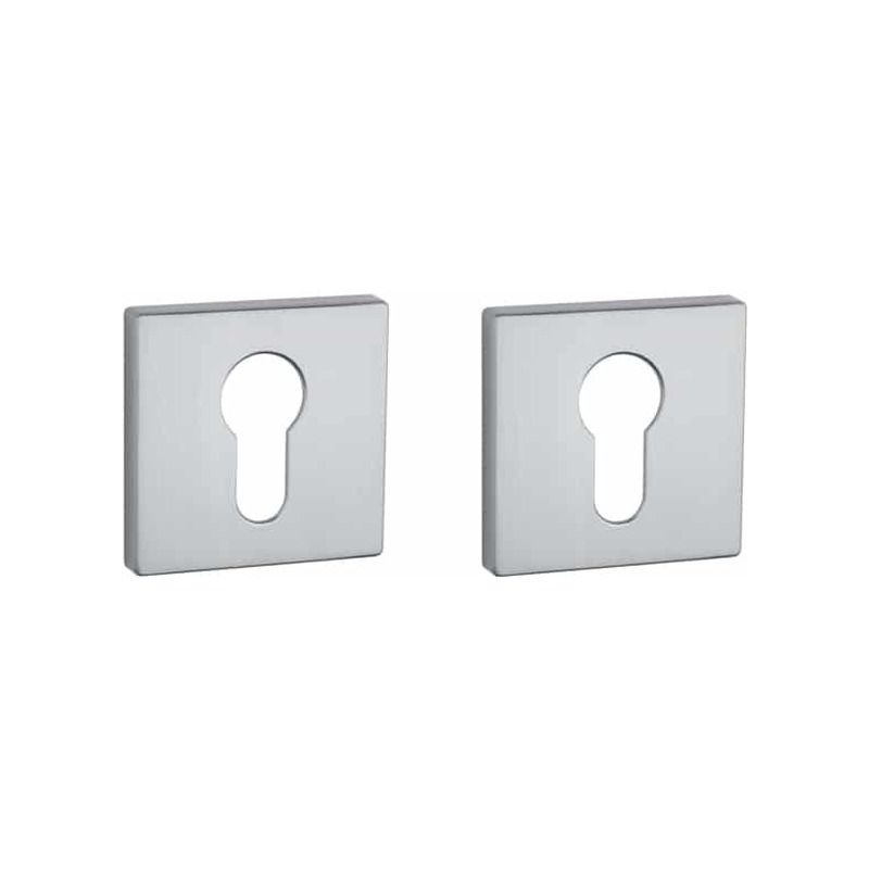 Paire de rosaces pour cylindre QRT 7S chrome satiné Aprile