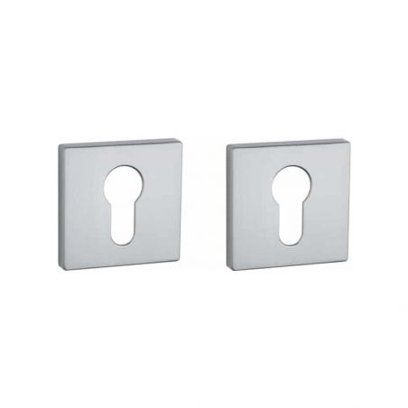 Paire de rosaces pour cylindre QRT 7S chrome satiné Aprile
