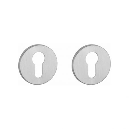 Paire de rosaces pour cylindre R 5S chrome brossé Aprile