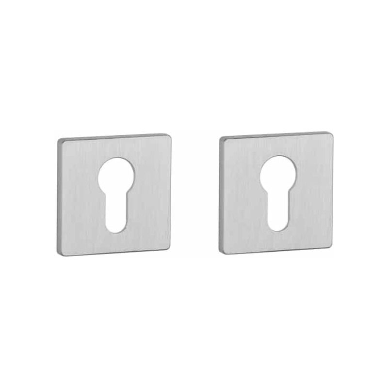 Paire de rosaces pour cylindre Q 5S chrome brossé Aprile