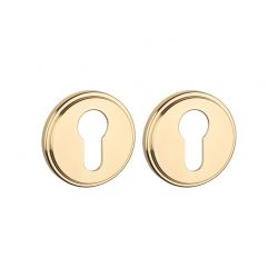 Paire de rosaces pour cylindre RG 7S or poli Aprile