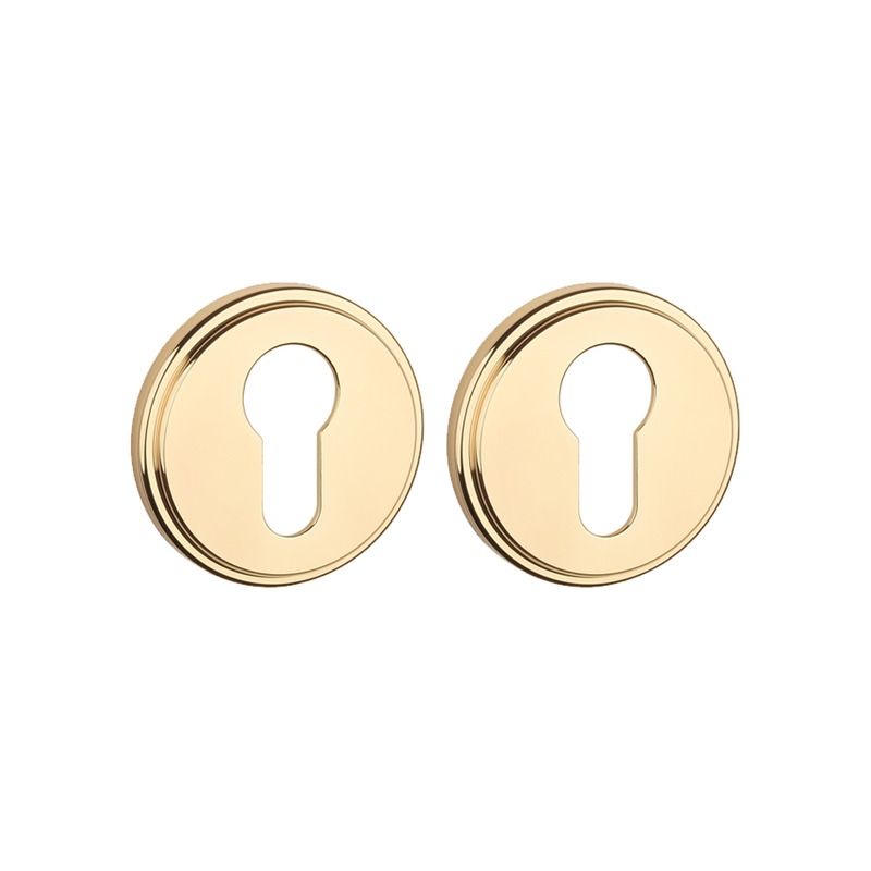 Paire de rosaces pour cylindre RG 7S or poli Aprile