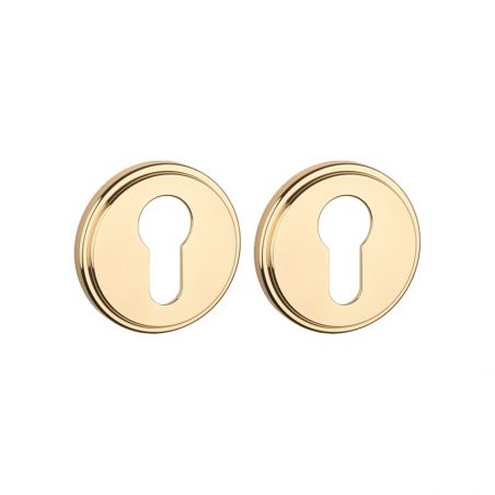 Paire de rosaces pour cylindre RG 7S or poli Aprile