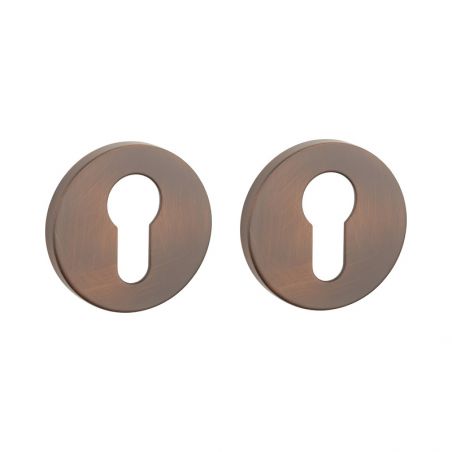 Paire de rosaces pour cylindre R 7S bronze foncé Aprile