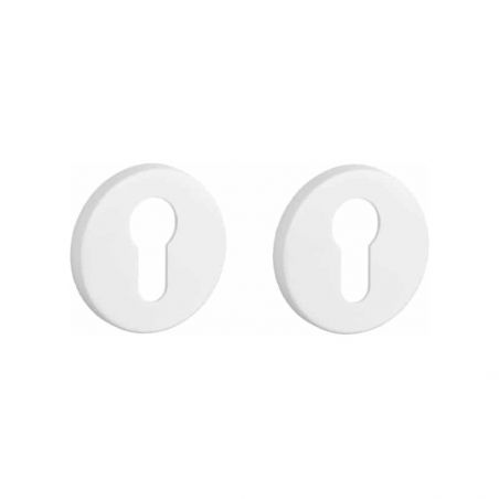 Paar cilinderrozetten R 5S mat wit Aprile