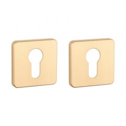 Paire de rosaces pour cylindre QS 7S or mat Aprile