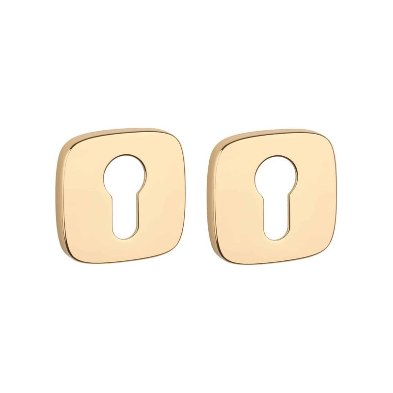 Paire de rosaces pour cylindre QR 7S or poli Aprile