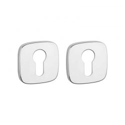 Paire de rosaces pour cylindre QR 7S chrome poli Aprile