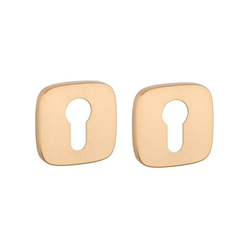 Paire de rosaces pour cylindre QR 7S or mat Aprile