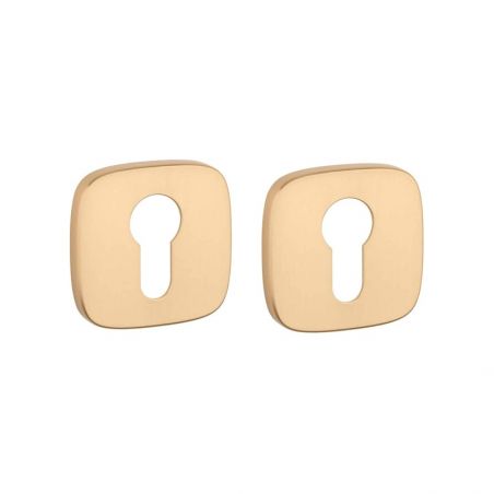 Paar cilinderrozetten QR 7S mat goud Aprile