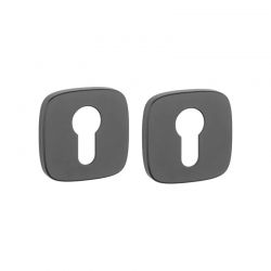 Paire de rosaces pour cylindre QR 7S noir mat Aprile