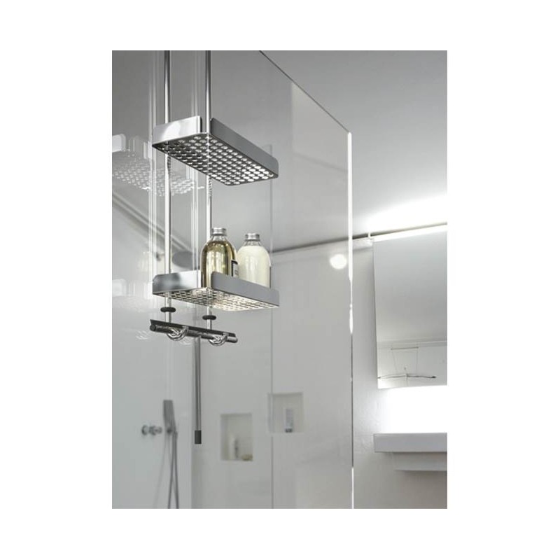Porte Savon/Savon Douche Feebee - Sans Perçage - Pour Tringle 18-27mm - Acier Inox SUS304 - Noir
