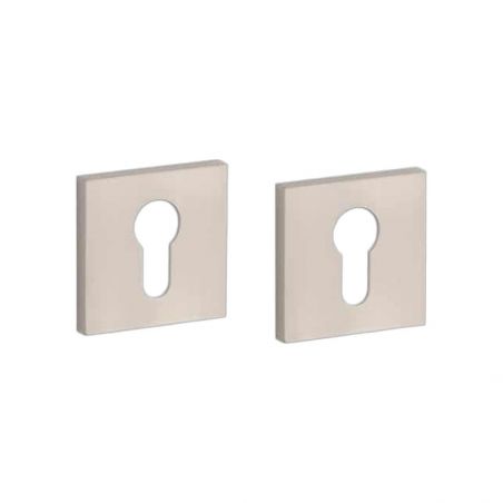 Paire de rosaces pour cylindre Q 7S nickel mat Stile