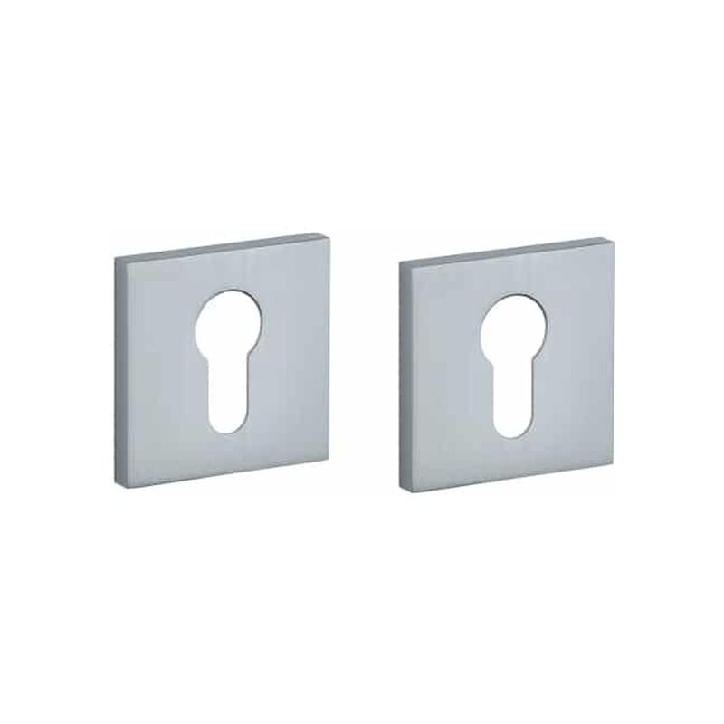 Paire de rosaces pour cylindre Q 7S chrome satiné Stile