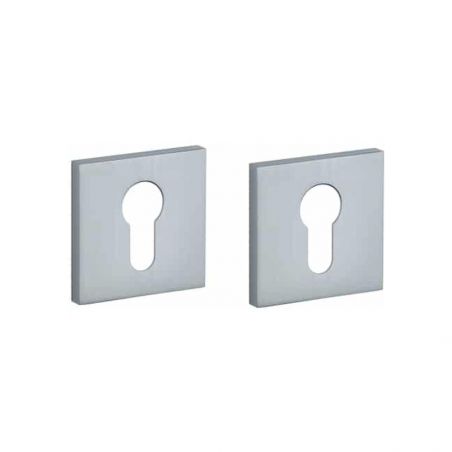 Paire de rosaces pour cylindre Q 7S chrome satiné Stile