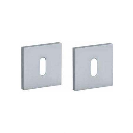 Paire de rosaces pour clé L Q 7S chrome satiné Stile