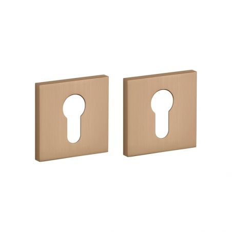 Paar cilinderrozetten Q 7S LIGHT BROWN bruin Stile
