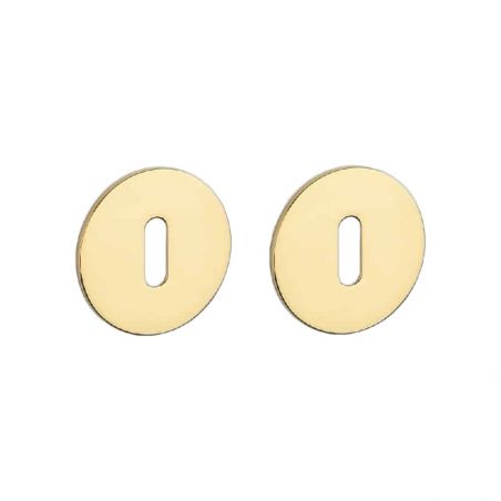 Paar sleutelrozetten OVAL 3 mm 1710 gepolijst goud Sterk
