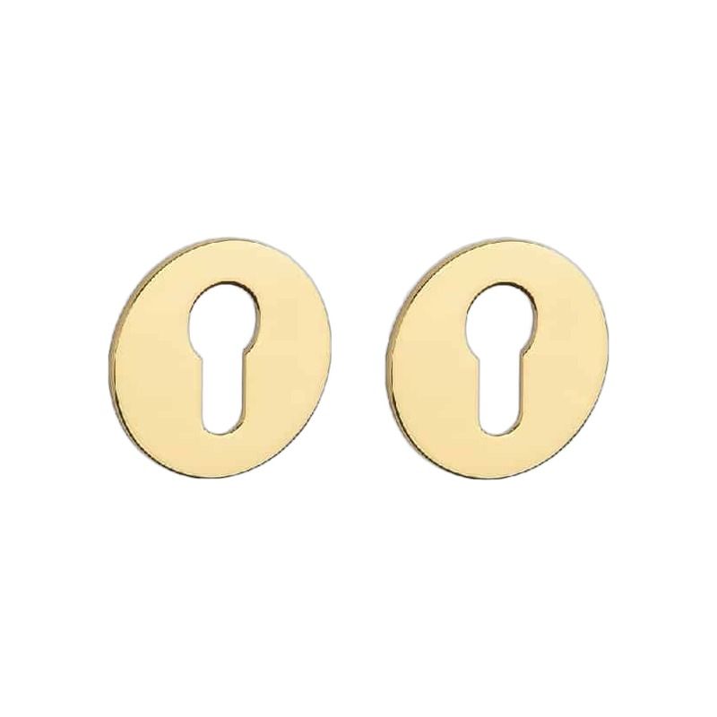 Paire de rosaces pour cylindre OVAL 3 mm 1711 or poli Sterk