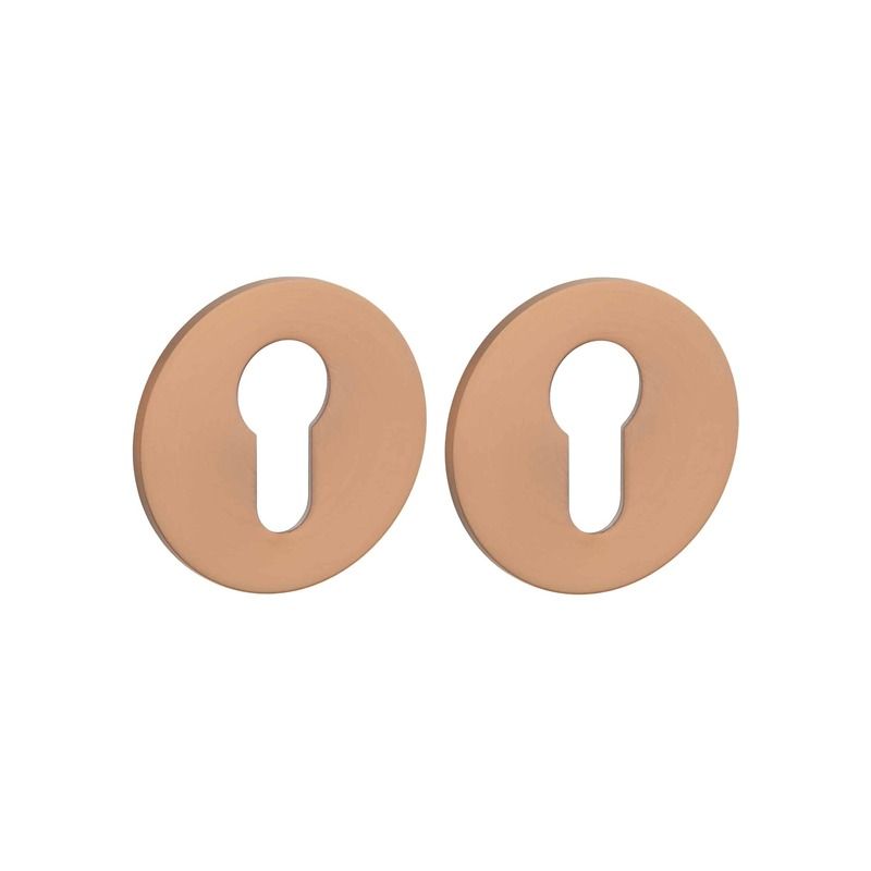 Paar cilinderrozetten OVAL 3 mm 1711 koper PVD Sterk