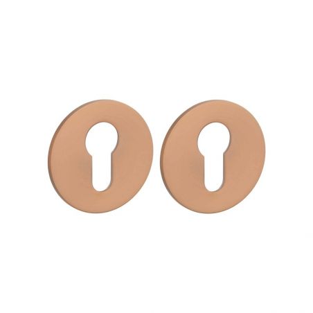 Paire de rosaces pour cylindre OVAL 3 mm 1711 cuivre PVD Sterk