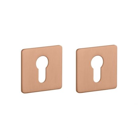 Paire de rosaces pour cylindre KVADRAT 3 mm 1711 cuivre PVD Sterk